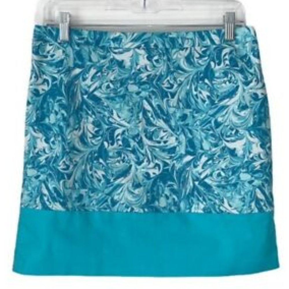 Michael Michael Kors Blue & White Swirl Pattern Skirt Mini Size 8